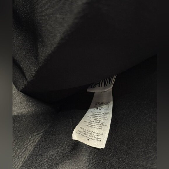 🆕 GANNI 🧿 NWOT Large Easy Shopper Tote Bag, Black Canvas & Black Embroidery - Picture 9 of 10